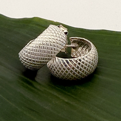 Snakeskin imprint thick hoops
