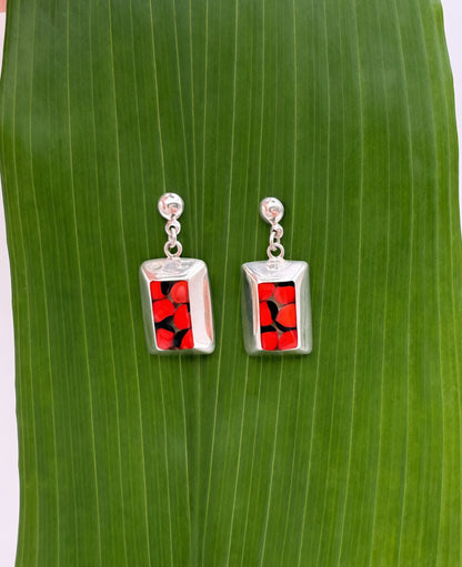 Huayruro Seed Square Earrings