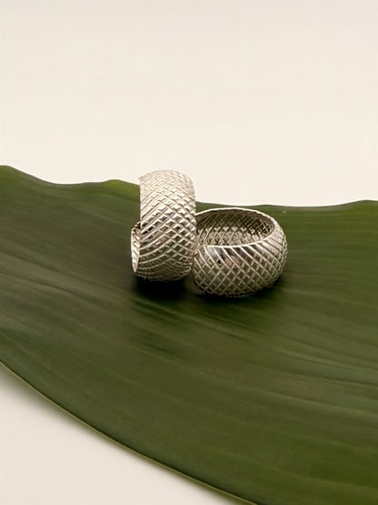 Snakeskin imprint thick hoops