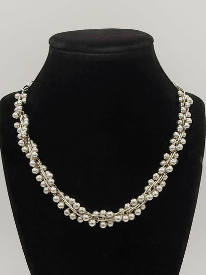 Twist Silver Ball Necklace