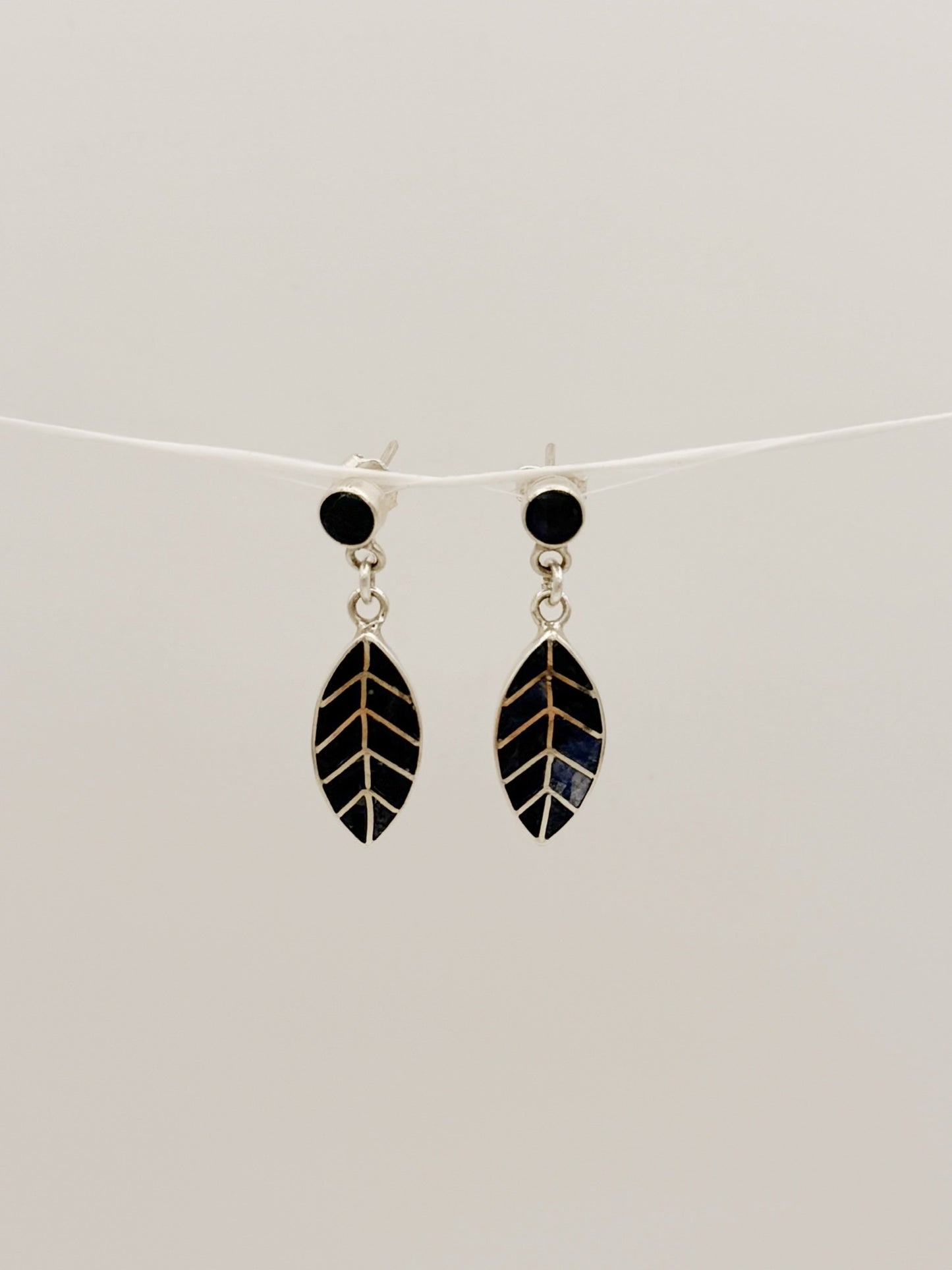 Chrysocolla Leaf Earrings and Pendant Set
