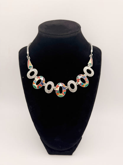 Oval Stonework Necklace