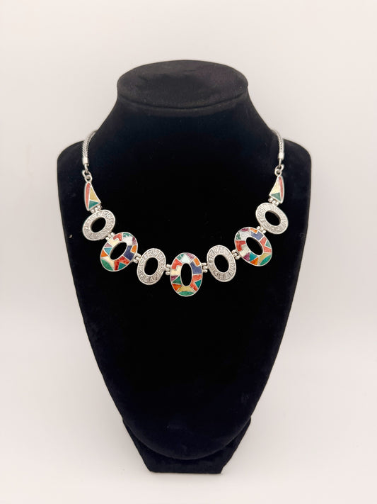 Oval Stonework Necklace
