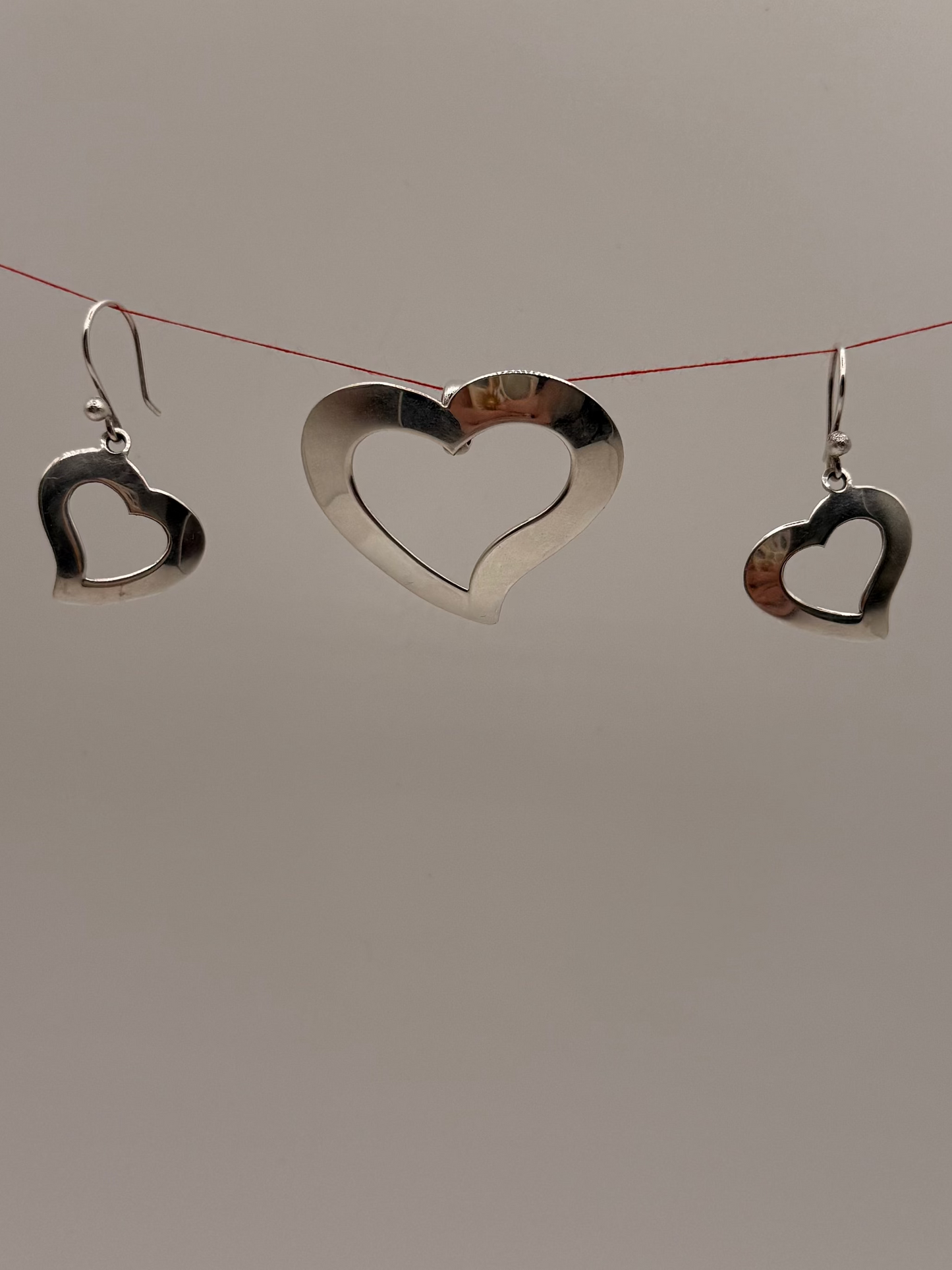 Doodle Heart Earrings and Pendant Set
